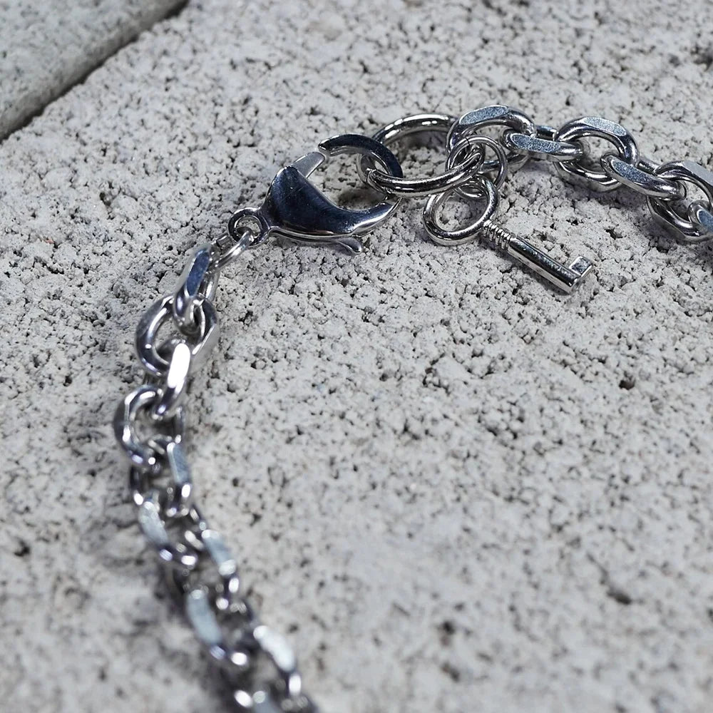 Punk Solid Stainless Steel Chain Oversized Padlock Necklace Women Mens Unisex Chunky Heavy Lock Key Necklace Handmade Jewelry