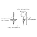 Iced Out Angel Wing Dangle Earrings CZ