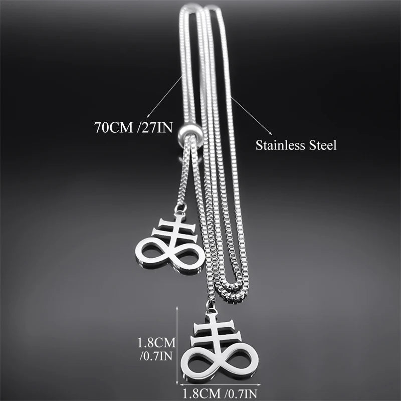 Leviathan Cross Pendant — Stainless Steel