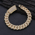 HHIOK Bracelet Hip Hop Jewelry Shining Cubic Zirconia Miami 13MM Cuban Chain Men and Women Festival Gift