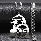 Goth Full Moon Wolf Head Pendant Necklace Women Men Black Color Forest Tree Hollow Animal Necklaces Jewelry Party Gifts