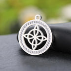 Trinity Witch Knot Charm Pendant — Steel