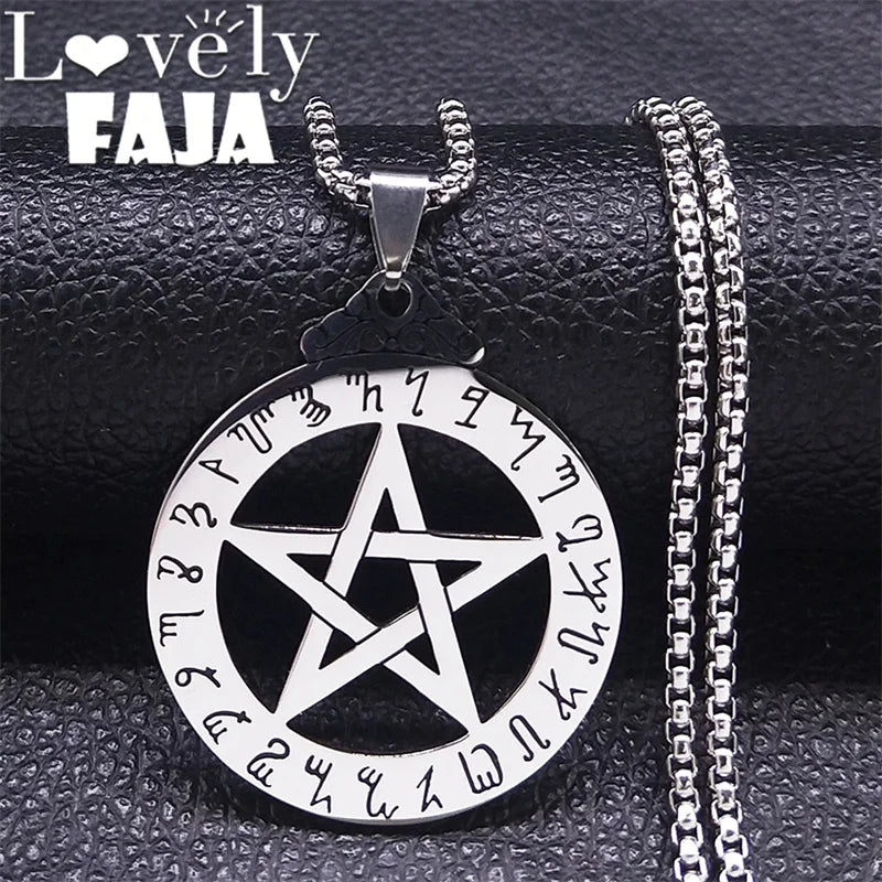 Star Odin Steel Pendant Norse Viking Wicca Pentacle