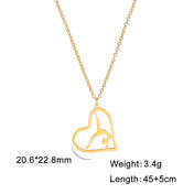 Gymnast Silhouette Pendant Necklace — Stainless Steel