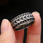 Vintage Stainless Steel Vikings Dragon Scale Ring Rock Punk Norse Viking Dragon Spine Rings For Men Wedding Band Jewelry Gifts
