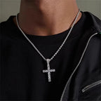 Iced Cross 925 Silver Pendant Necklace