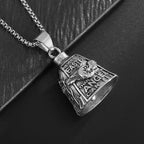 Norse Gods Odin Celtic Knot Motorcycle Bell Necklace Men's Punk Riding Rock Lucky Exorcism Amulet Jewelry