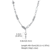 Rivet Statement Chain Choker Necklace — Stainless Steel