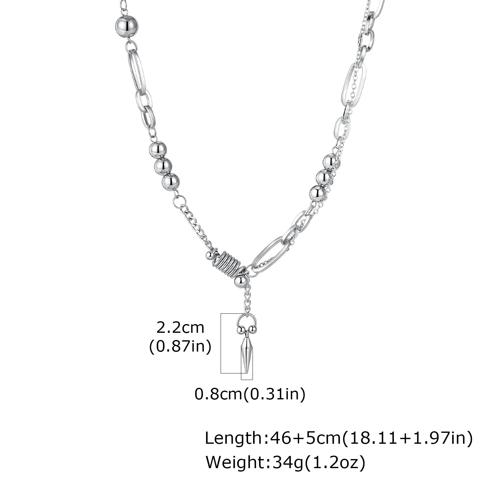 Rivet Statement Chain Choker Necklace — Stainless Steel