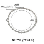 THE BLING KING 10mm Cross Link Chain Necklace Prong Setting 5A Cubic Zirconia Choker HipHop Fashion Jewelry For Party Gift
