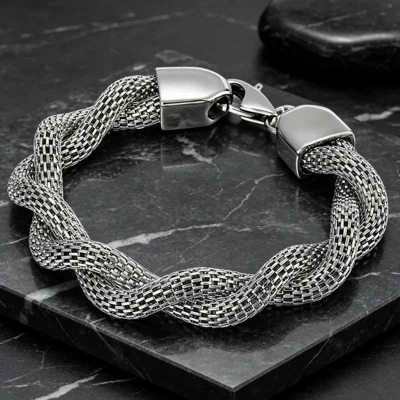 Stylish Minimalist Men's Stainless Steel Bracelet Creative Snake Bone Chain Fashion Jewelry Convention Accessories