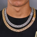 Iced Out Cuban Chain Necklace Stainless Steel 14MM