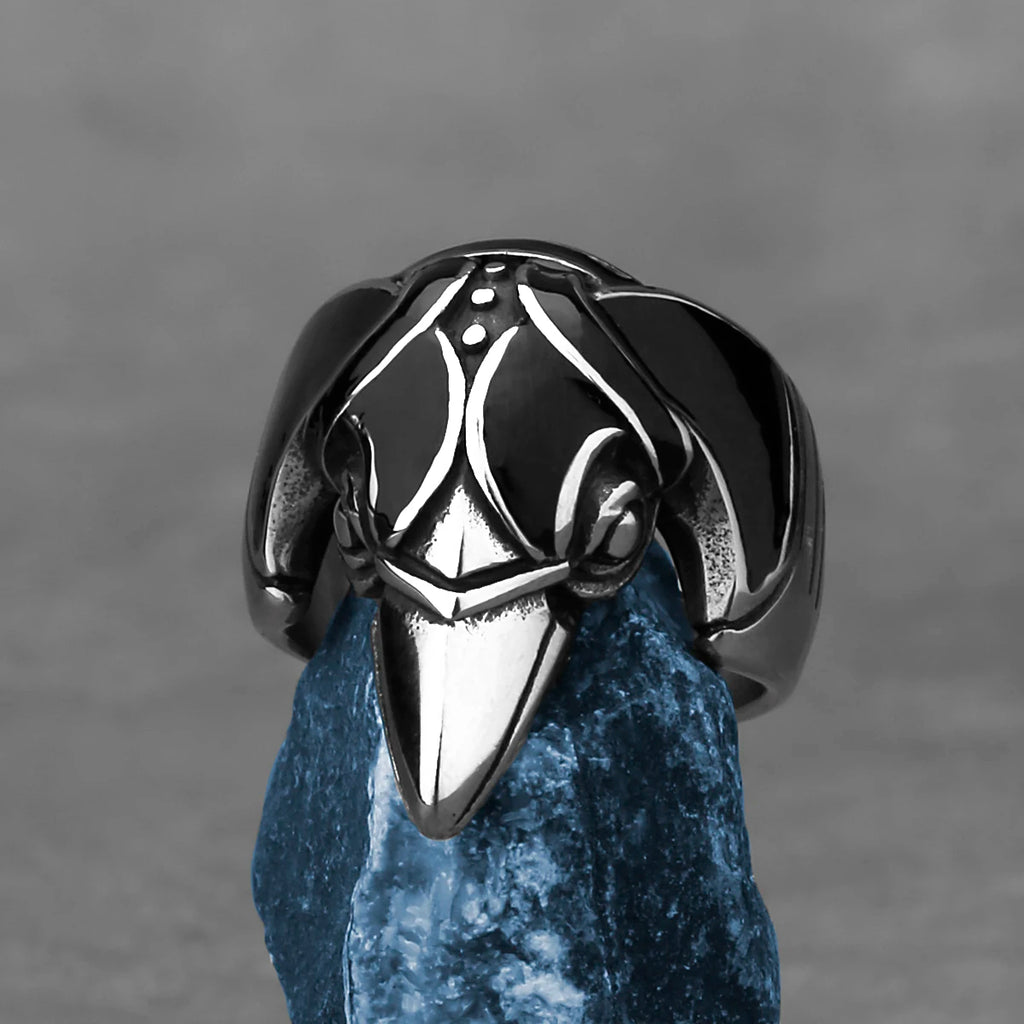 Nordic Viking Raven Pagan Amulet Ring — Stainless Steel