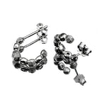 Silver Earrings Retro Sterling C-shaped Zircons
