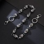 Skull Keychain Wallet Chain — Two-Tone Gothic Biker Pants Chain