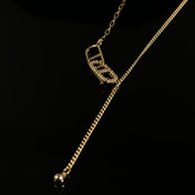 Pig Nose Gold-Tone Collarbone Chain — Gold Stainless Steel