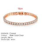 Fashion Multicolor Tennis Bracelet for Women 2.5/3/4/5mm Zirconia Charm Designer Tennis Chain Men Bracelet Wedding Jewelry KC128