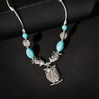 Womens Gypsy Jewelry Bohemian Ethnic Red Natural Stone Pendants Necklaces Metal Tibetan Sliver Color Chain Necklace For