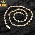 THE BLING KING Honeycomb Tennis Chain Necklace Prong Setting 5A Cubic Zirconia Choker HipHop Fashion Jewelry For Party
