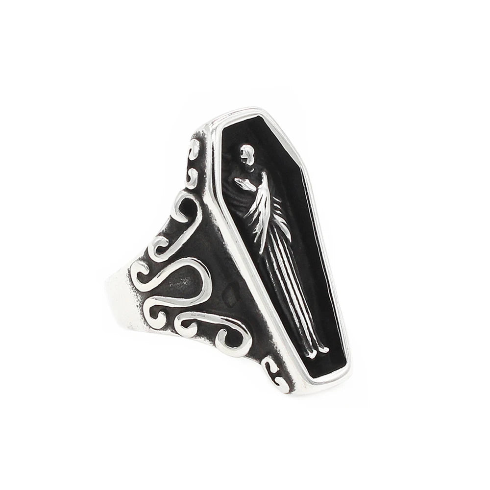Skull Motorcycle Steel Ring Retro Unique Vampire