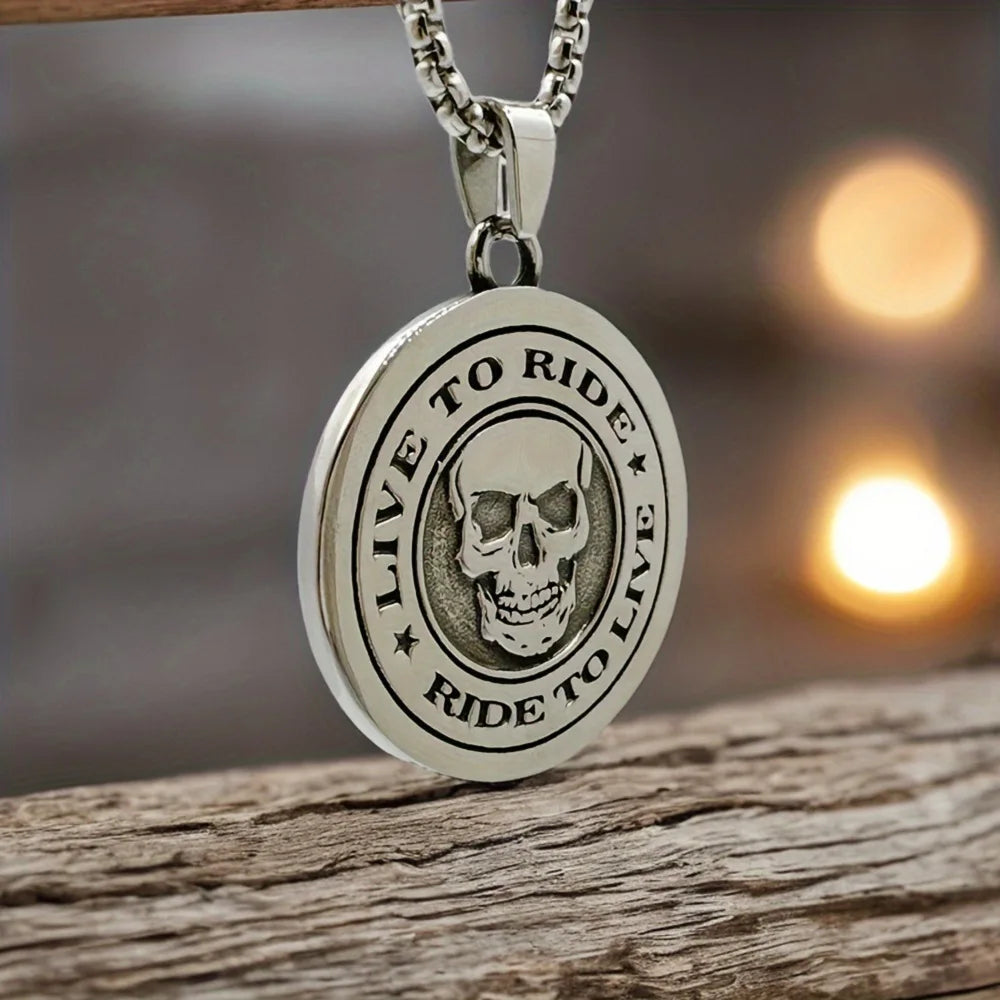 Punk Skull Stainless Steel Pendant Necklace