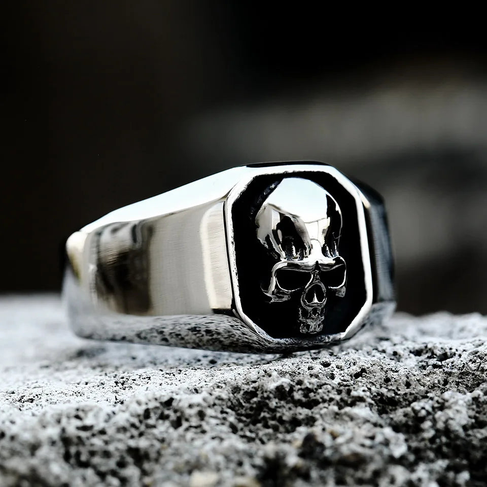 NEW Men's 316L stainless-steel rings Punk Rock Gothic skull ring for teens fashion Jewelry for gift free shipping