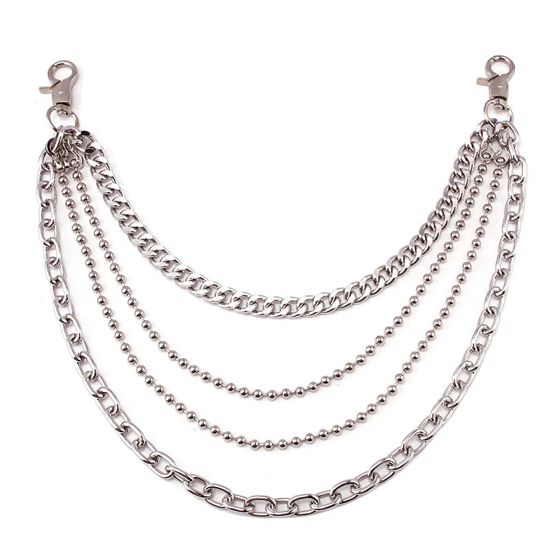 Punk Multi-Layer Waist Chain for Jeans — Mixed Metal