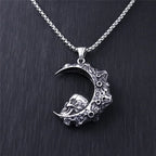 Moon Skull Pendant Necklace — 316L Stainless Steel