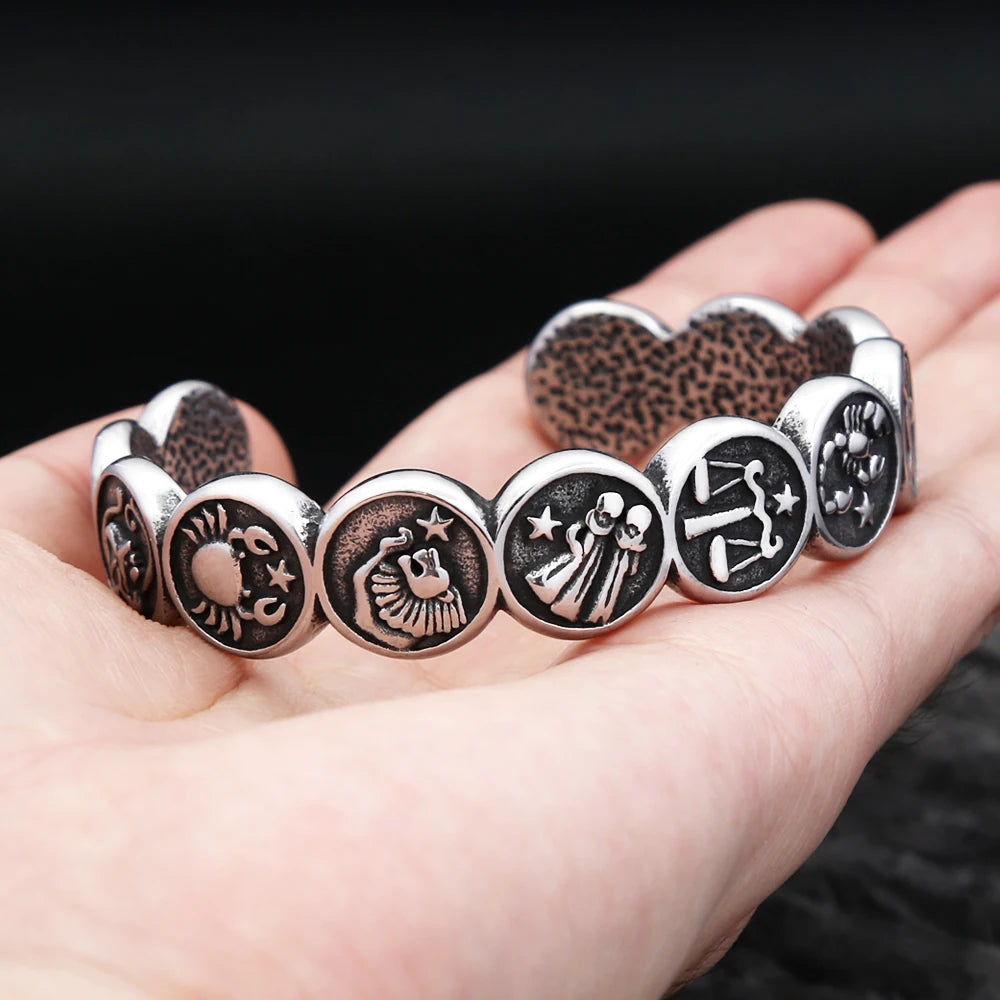 Steel Bracelet 316L Cuff Punk Constellation