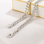 Original Simple Chain 6 mm 925 Sterling Silver Curb Cuban Chain Necklace For Men Male Neck Punk Birthday Party Jewelry