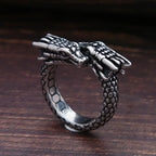 Double Headed Dragon Ring — Stainless Steel