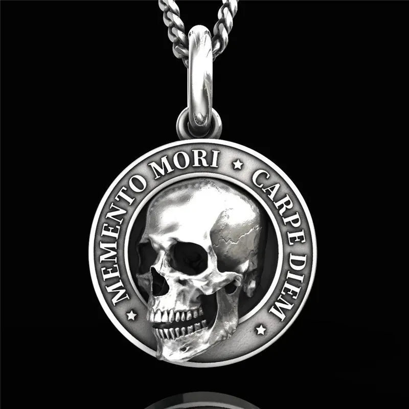 Memento Mori Letter Skull Necklace — Gothic