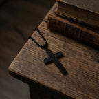 Gold Cross Jesus Pendant Necklace Titanium Steel