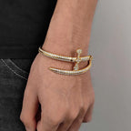 Iced Out Sword Bracelet Gold 18K