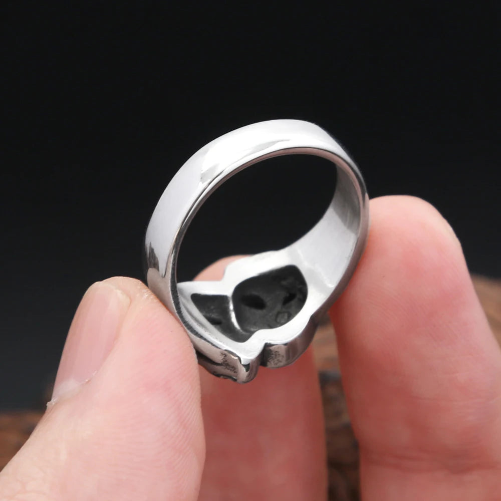 Steel Ring Vintage 316L Stainlesss Cry Smile