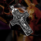 New Design 316L Stainless Steel Cross Jesus Pendant Necklace Unique Vintage Christian Fashion Male Amulet Jewelry Gift Wholesale