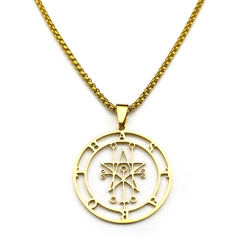 Astaroth Sigil Gold Pendant Necklace — Stainless Steel