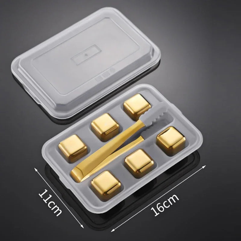 Reusable Whiskey Stones Stainless Steel Ice Cubes Quick-Freeze Wine Cooler Food Grade Metal Pellets Beer Cooler Bar