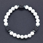 Retro Black Block Volcanic Bracelets Men Women Frosted Onyx Lava Beads Jewelry Yoga Meditation Birthday Gift Wholesales