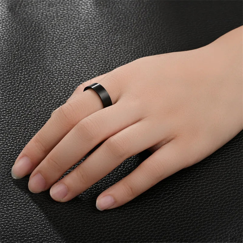 Classic Matte Flat Band Ring 6mm — Stainless Steel