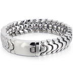 High Polished Shiny Stainless Steel Chain Bracelet for Man Luxury Birthday Jewelry Gifts for Him Dad Logo/Name Engraved