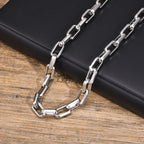Bold Rectangle Chain Necklace — Stainless