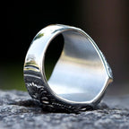 2023 New 316L Stainless Steel Viking Warrior Raven Head Amulet Celtic Knot Ring for Man Gift Dropshipping Free Shipping