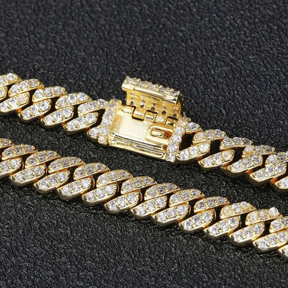 Gold Cuban Bracelet Iced Out 6MM Real Gold