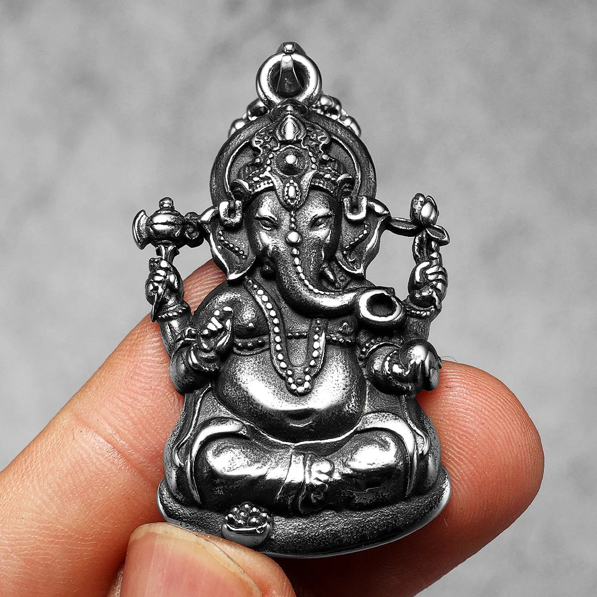 Ganesha Pendant Necklace — Stainless Steel