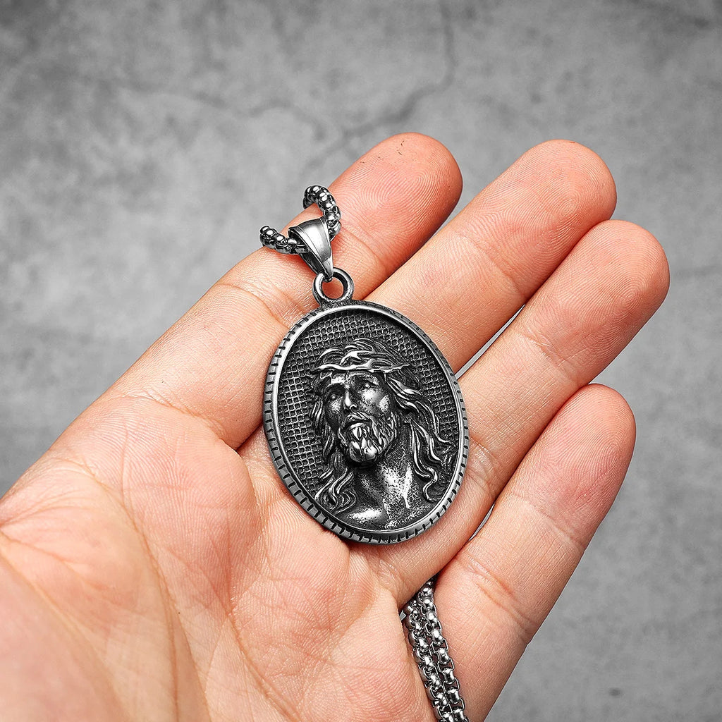Jesus Avatar Pendant Necklace Stainless Steel