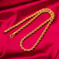 Men 24K Gold AU999 Pure Gold Dragon Head Twist Chain Necklace - Solid durable, 3D plump, non-deformable
