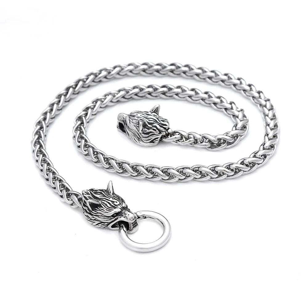 Viking Wolf Head Pendant — Stainless Steel