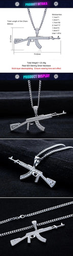 Iced Out AK Pendant — 925 Silver