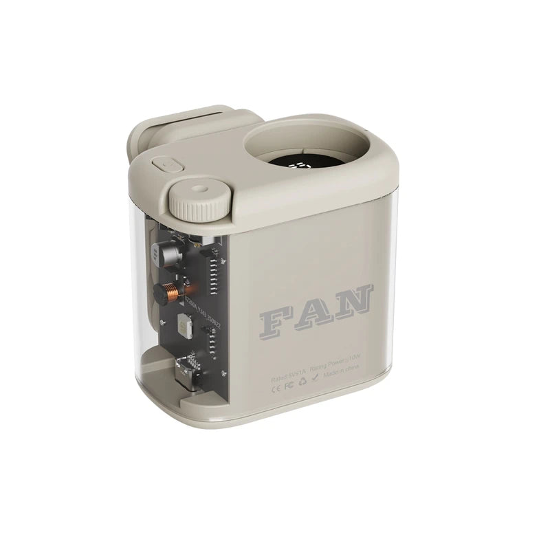 Hands-free Wearable Waist Fan & Umbrella Clip-on Fan 16000RPM Powerful Portable Fan Stepless Control Digital Display